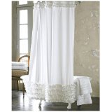 white shower curtain